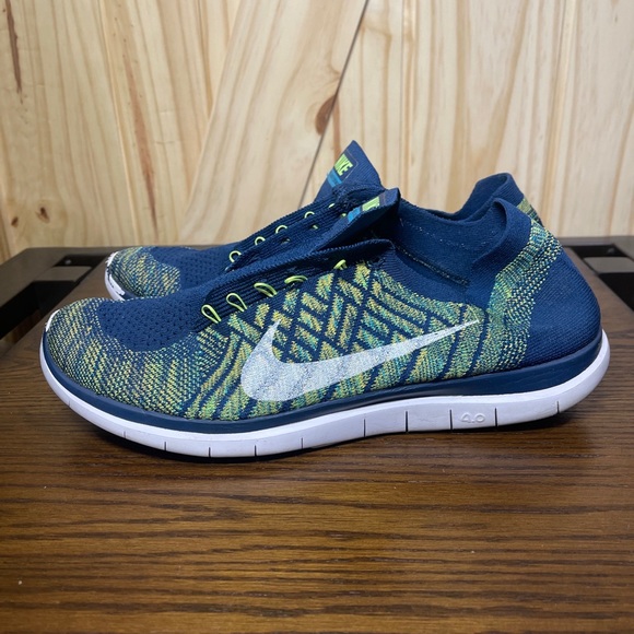 Nike Free 4.0 Flyknit Men’s Blue Green Running Shoes Size 11 Style 717075-402 - Picture 5 of 9